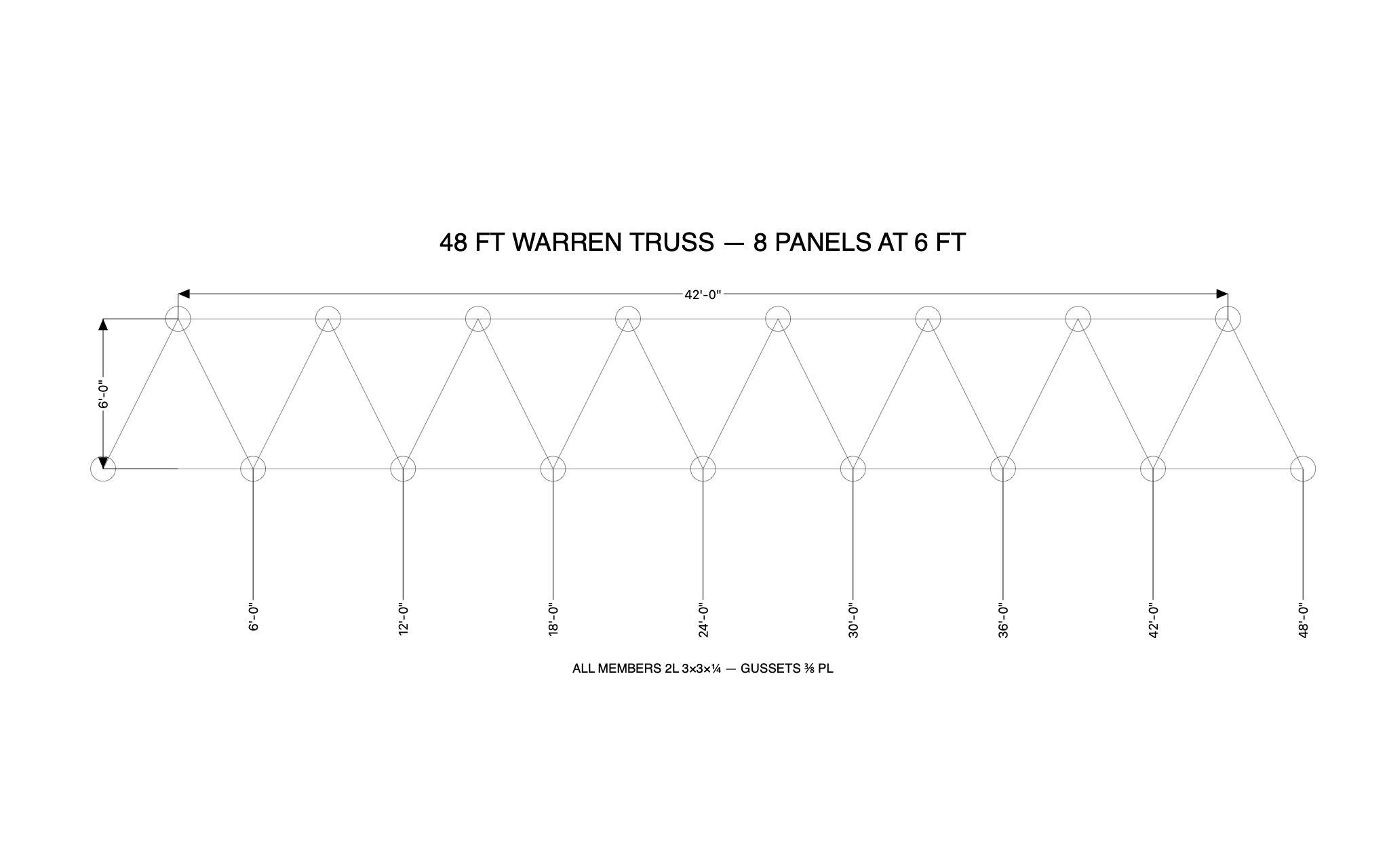 48-foot Warren truss — a C3 drawing produced by C3 Assistant